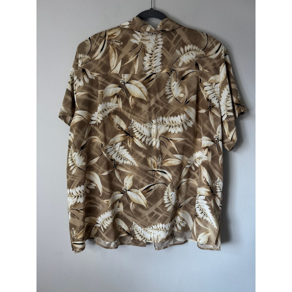 Allison Taylor Woman Vintage 100% Silk 2pc‎ Set Tropical Leaf Shirt 2X Skirt 1X - Picture 4 of 9